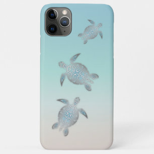 Silver Turtles Beach Style Coastal Maritime iPhone 11 Pro Max Case