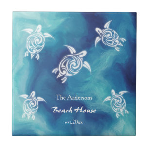 Silver Turtles Beach Style  Kitchen Towel Cloth Na Tile