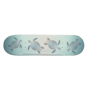Silver Turtles Beach Style Skateboard