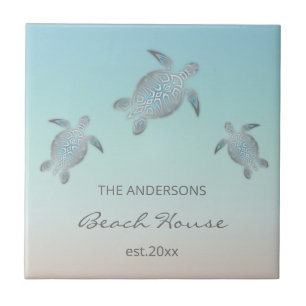 Silver Turtles Beach Style Tile