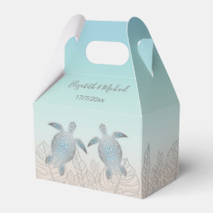 Silver Turtles Beach Wedding Custom Thank You Favour Box