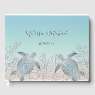 Silver Turtles Beachstyle Seaside Wedding Guest Book