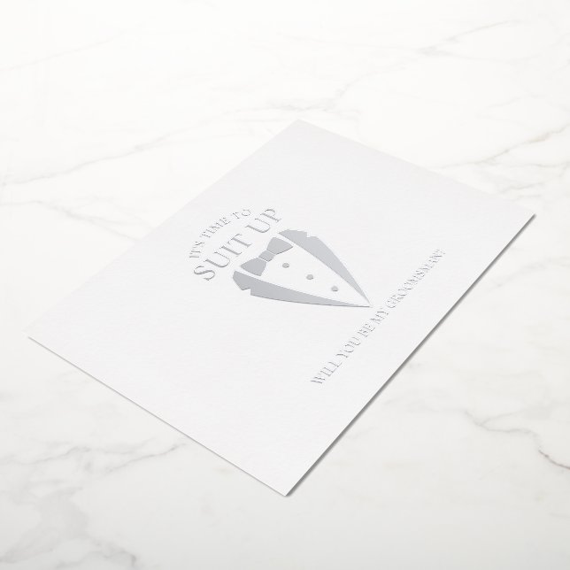 Silver Tuxedo Suit Personalised Groomsman Proposal (Rotated)