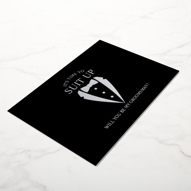 Silver Tuxedo Suit Personalised Groomsman Proposal (Rotated)