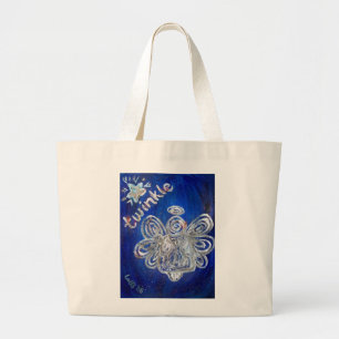Silver Twinkle Angel Art Tote Bag