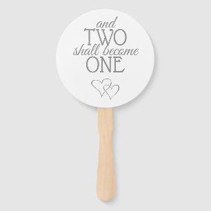Silver Two Become One Wedding Set of Fans