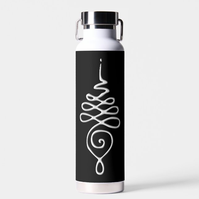 Silver Unalome  Water Bottle (Front)