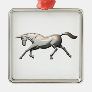 Silver Unicorn Metal Tree Decoration