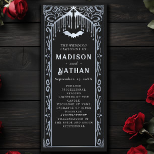 Silver Vampire Cathedral Gothic Wedding Programme
