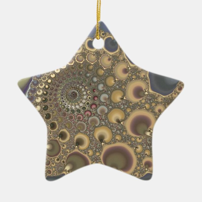 Silver Vein! Fractal Art Ceramic Tree Decoration (Front)