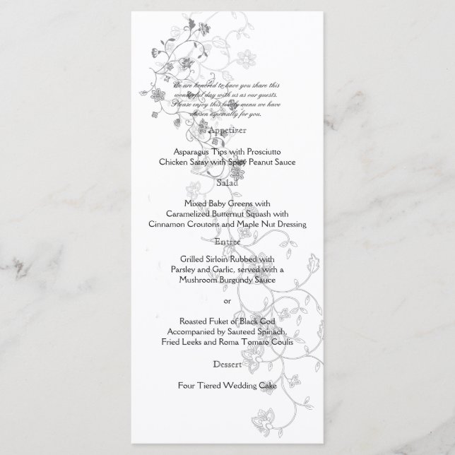 Silver Vines Menu (Front)