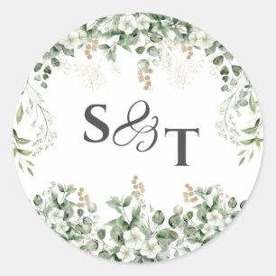 Silver Vines: Monogrammed Botanical Sticker