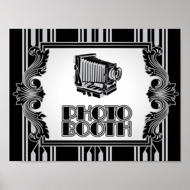 Silver Vintage Camera 1920's Photo Booth Poster (Front)