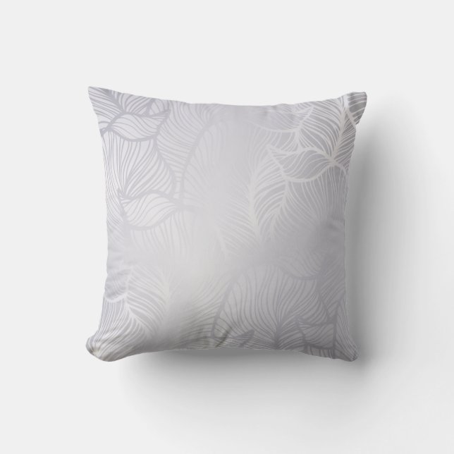 Silver vintage Damask  Cushion (Front)