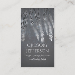 Silver Vintage Willow Tree Branches String Light Business Card