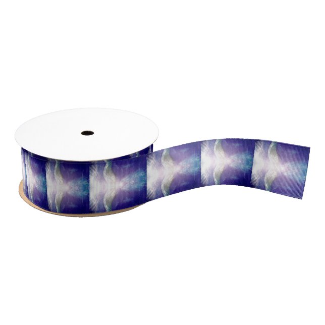 Silver violet angel ribbon grosgrain ribbon (Spool)