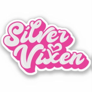Silver Vixen Mature Woman Groovy Typography