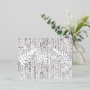 Silver Waterfall Curtain RSVP  Foil Invitation Postcard