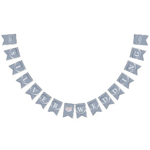 Silver wedding 25th anniversary custom photo bunting 