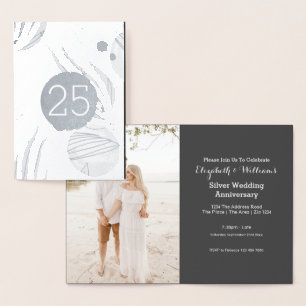 Silver Wedding 25th Anniversary Foil Card
