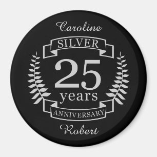 Silver wedding anniversary 25 years magnet