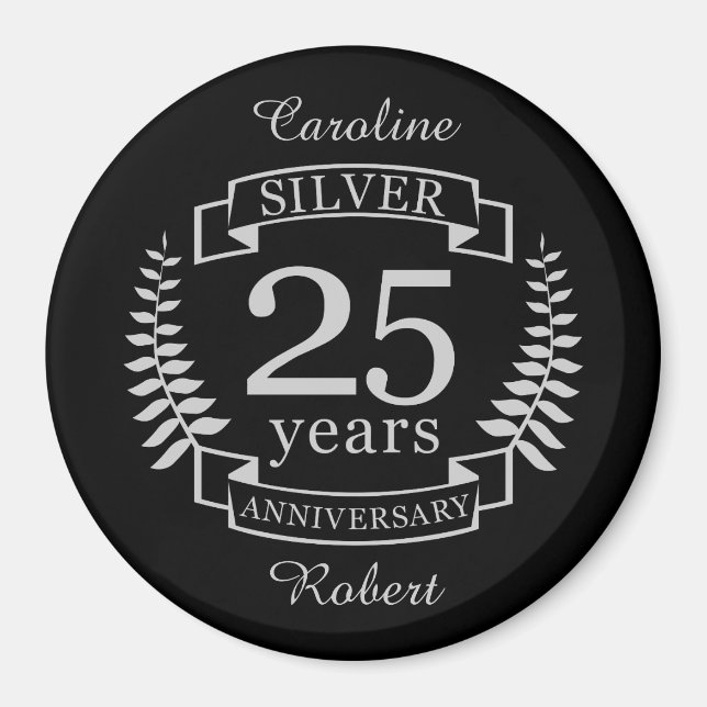 Silver wedding anniversary 25 years magnet (Front)