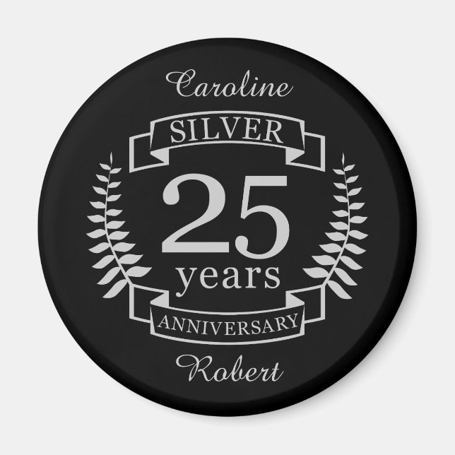 Silver wedding anniversary 25 years magnet (Front)