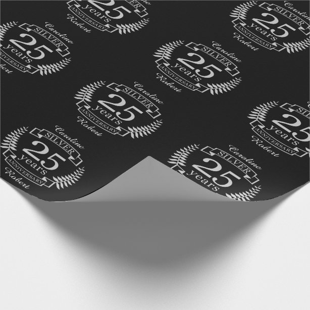 25th Wedding Anniversary Wrapping Paper | Zazzle UK