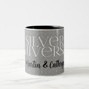 Silver Wedding Anniversary 25th in Silver Two-Tone Coffee Mug