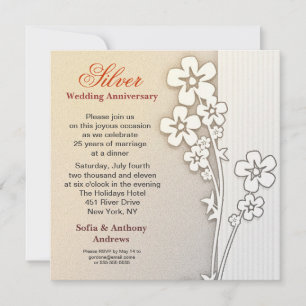 silver wedding anniversary design invitations