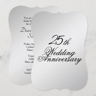 Silver Wedding Anniversary Invitation