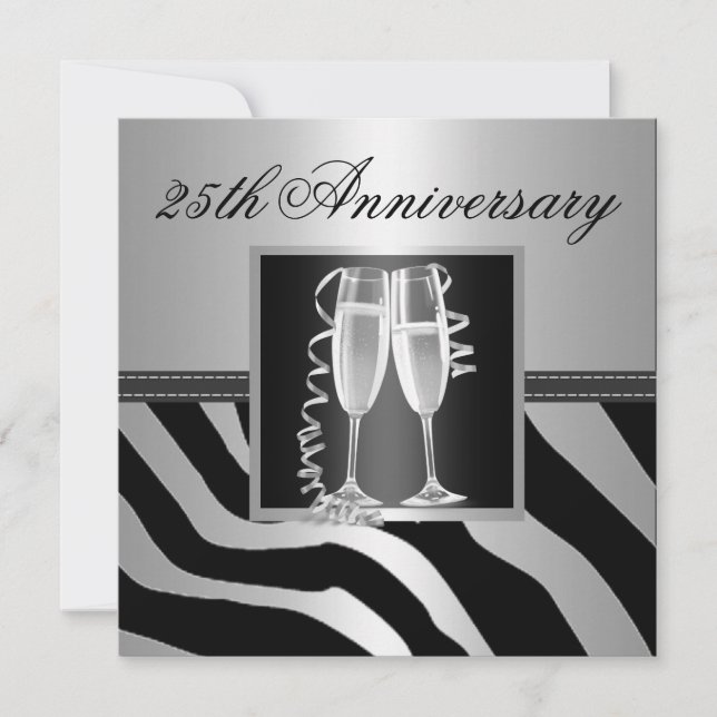 Silver Wedding Anniversary Invitation (Front)