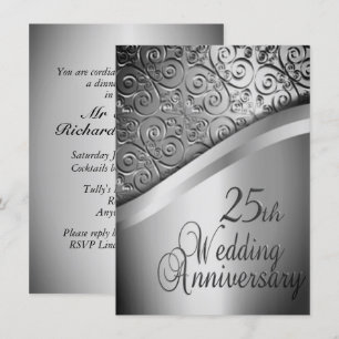 Silver Wedding Anniversary Invitation