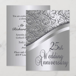 Silver Wedding Anniversary Invitation