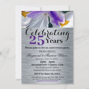 Silver Wedding Anniversary Invitation