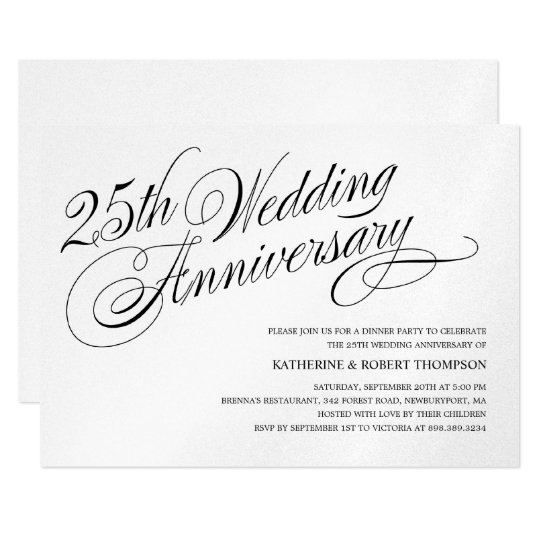 silver wedding anniversary invitations