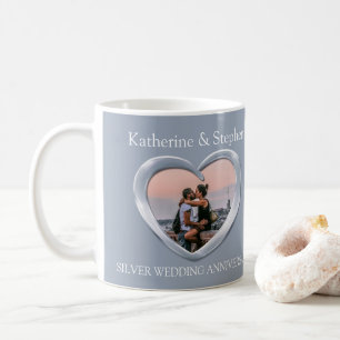 Silver wedding anniversary photo mug