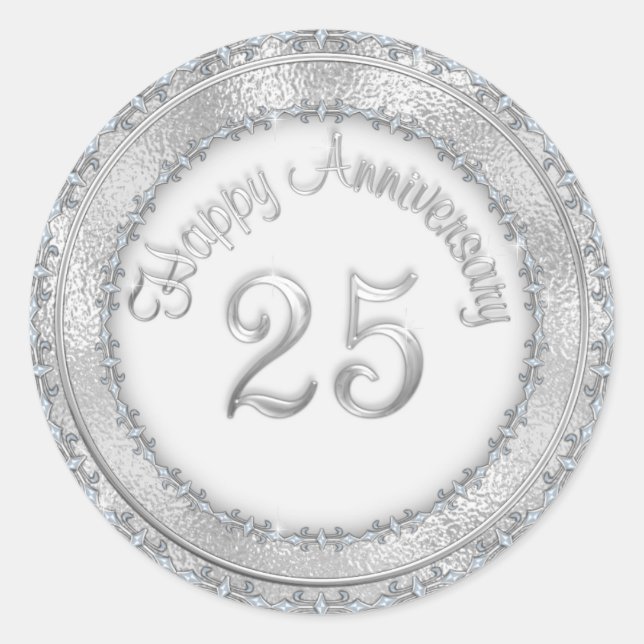 Silver Wedding Anniversary Sticker (Front)