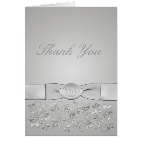 Silver Wedding  Anniversary  Thank  You  Card  Zazzle co uk