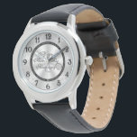 Silver Wedding Anniversary Watch<br><div class="desc">A Digitalbcon Images Design featuring a platinum silver and black colour theme with a variety of custom images, shapes, patterns, styles and fonts in this one-0f-a-kind "Silver Wedding Anniversary" Watch. This design comes complete with "Happy Anniversary - Mum & Dad" in a circular pattern around the black band of the...</div>