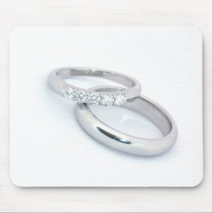 Silver Wedding Bands/Save the Date Mouse Mat