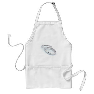 Silver Wedding Bands Save the Date Standard Apron
