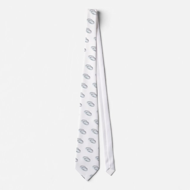Silver Wedding Bands Save the Date Tie (Front)