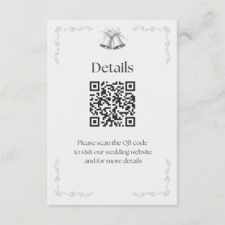 Silver Wedding Bells Details Enclosure Card