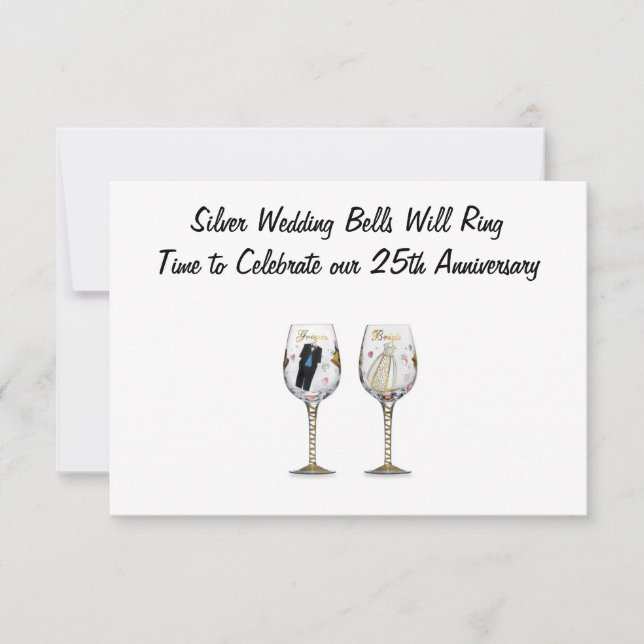 "SILVER WEDDING BELLS" INVITATION (Front)