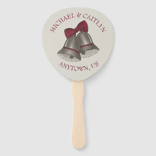 Silver Wedding Bells Marriage Ceremony Program Hand Fan