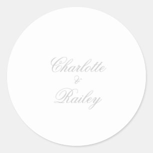 Silver Wedding Classic Round Sticker