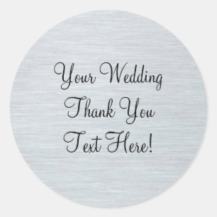 Silver Wedding Favour Thank You Sticker