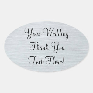 Silver Wedding Favour Thank You Sticker