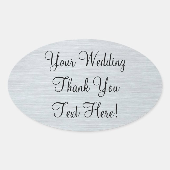 Silver Wedding Favour Thank You Sticker (Front)